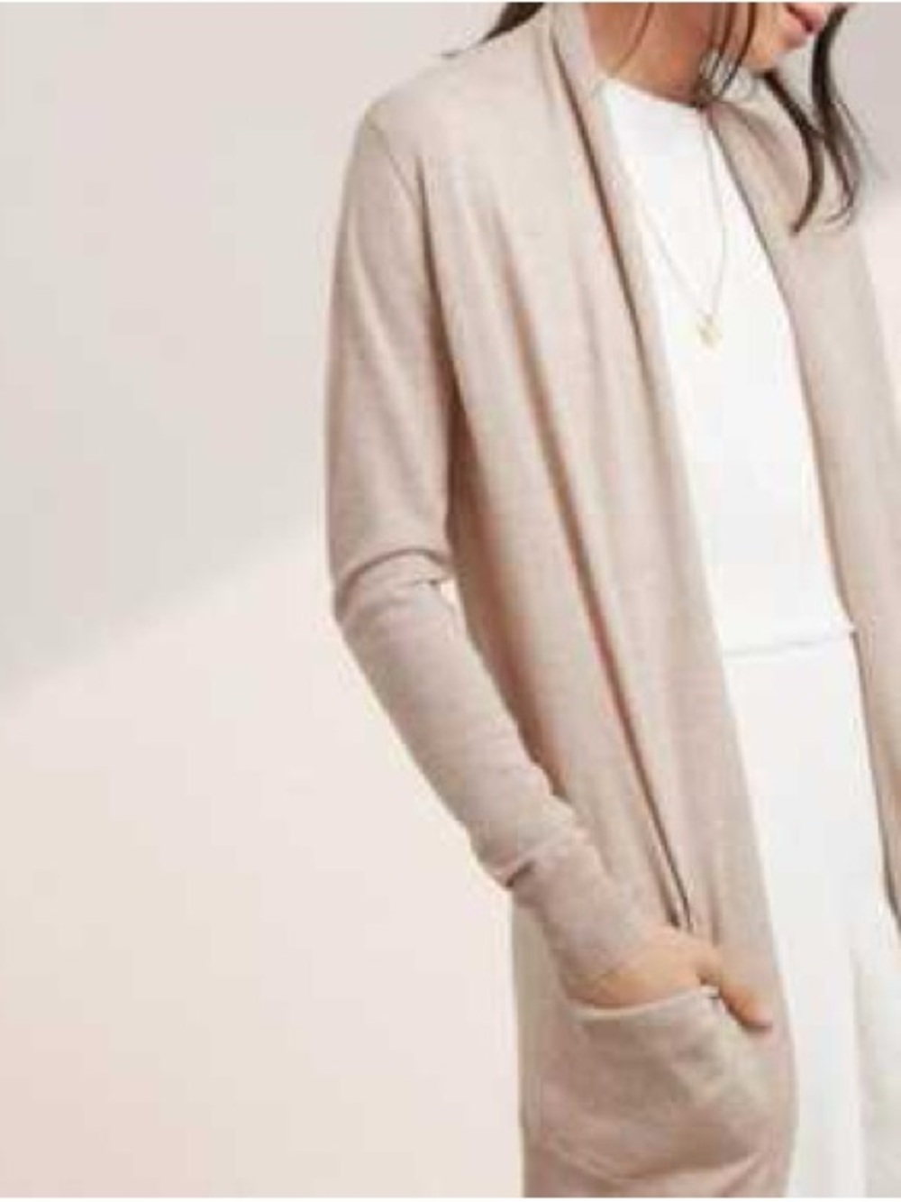 Aritzia Wilfred Flaubert Open-Front Longline Women's Cardigan Sweater - Picture 2 of 4